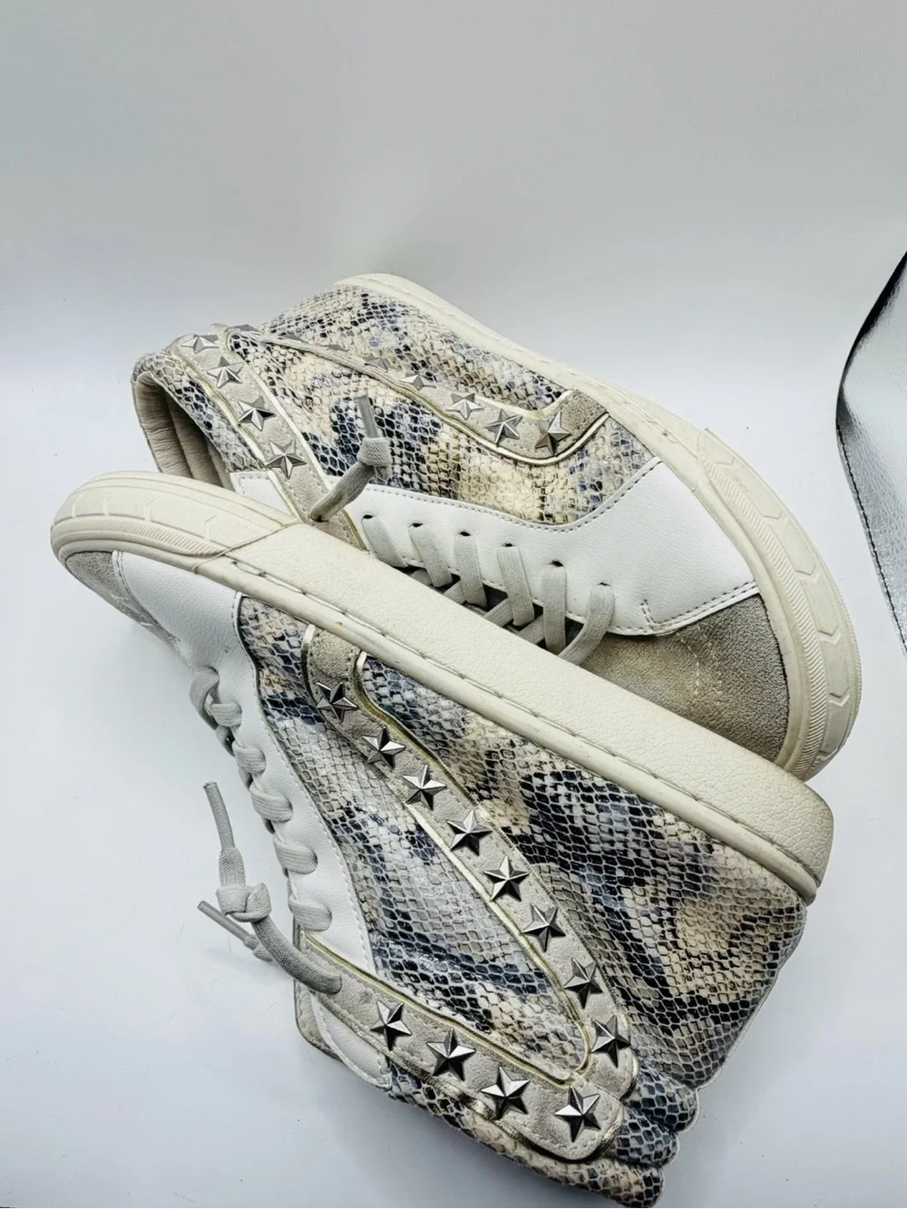 Vintage Havana Fay Snake  Embossed High Top Sneakers
